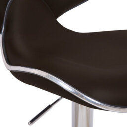 Lamboro Carcaso Deluxe Single Kitchen Bar Stool, Chrome Footrest, Height Adjustable Swivel Gas Lift, Breakfast Bar & Home Barstool, Brown - thumbnail 5