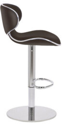 Lamboro Carcaso Deluxe Single Kitchen Bar Stool, Chrome Footrest, Height Adjustable Swivel Gas Lift, Breakfast Bar & Home Barstool, Brown - thumbnail 2