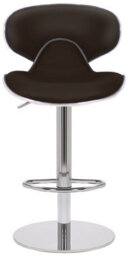 Lamboro Carcaso Deluxe Single Kitchen Bar Stool, Chrome Footrest, Height Adjustable Swivel Gas Lift, Breakfast Bar & Home Barstool, Brown - thumbnail 3