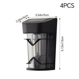 Living And Home 4 Packs Solar Outdoor Wall Lights, Warm Light Garden Lights, Automatic Lighting - thumbnail 9