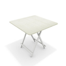 Living And Home Outdoor Heavy Duty Square White Wooden Tabletop Folding Table With Metal Leg 800 X 800 mm - thumbnail 5