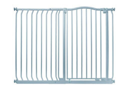 Safetots Extra Tall Curved Top Safety Gate, 125Cm - 134Cm, Matt Grey, Extra Tall 100Cm In Height, Pressure Fit Stair Gate - thumbnail 1