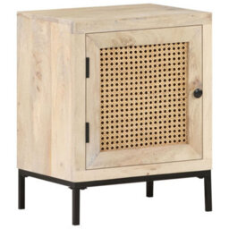 Berkfield Bedside Cabinet 40X30X50 Cm Solid Mango Wood And Natural Cane - thumbnail 8