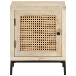 Berkfield Bedside Cabinet 40X30X50 Cm Solid Mango Wood And Natural Cane - thumbnail 2