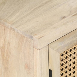 Berkfield Bedside Cabinet 40X30X50 Cm Solid Mango Wood And Natural Cane - thumbnail 5