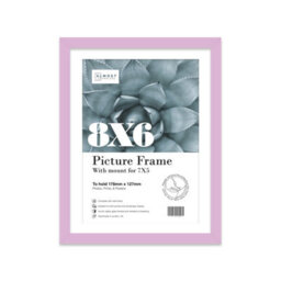 "8X6"" Lilac Frame With Mount For 7X5"" Pictures 20mm Slim Edge Portrait And Landscape Display With Wall Hooks And Kickstand" - thumbnail 1