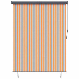 Berkfield Modern Outdoor Roller Blind Manual Yellow And Blue 220 X 250 Cm Fabric