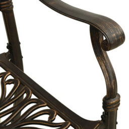 Berkfield 3 Piece Bistro Set Cast Aluminium Bronze - thumbnail 9