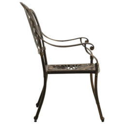 Berkfield 3 Piece Bistro Set Cast Aluminium Bronze - thumbnail 6
