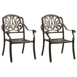 Berkfield 3 Piece Bistro Set Cast Aluminium Bronze - thumbnail 3