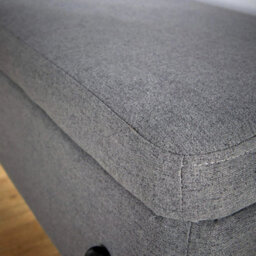Grey Linen Storage Ottoman Metal Legs Compact Space Saving Seat - thumbnail 3