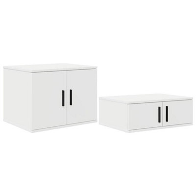 Berkfield Modern Storage Cabinet In White - 118X41X40 Cm, Made From Engineered Wood