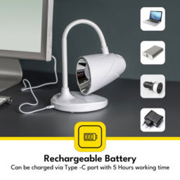 Geepas Krypton Cordless Led Desk Table Lamp, Rechargeable With Touch Control & 3 Colors - thumbnail 3