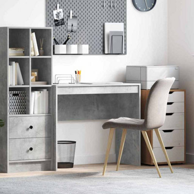 Berkfield Writing Desk Concrete Grey Mdf With Concrete Grey Finish - image 1