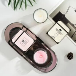 Pair Of Vanilla And Rose Glass Soy Candles , Handmade Aromatherapy Gift Set - thumbnail 3
