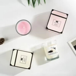 Pair Of Vanilla And Rose Glass Soy Candles , Handmade Aromatherapy Gift Set - thumbnail 2