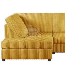 Furnishings For Less UK Luxor Mustard Jumbo Cord Large 5 Seater Corner Sofa Long Left Hand Facing - Full Back - thumbnail 2