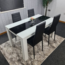 Kosy Koala Modern Dining Table Set With 4 Black Chairs Dining Room Furniture - thumbnail 1