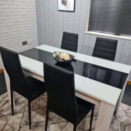 Kosy Koala Modern Dining Table Set With 4 Black Chairs Dining Room Furniture - thumbnail 2