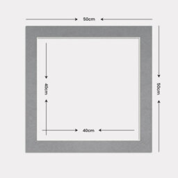 Ak Frames 50X50Cm Mid Grey Picture Mounts To Fit 40X40Cm Aperture Size - Mount Board Only (No Frame Included) - thumbnail 3