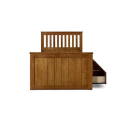 Captain Oak Finish 3 Drawer Wooden Single Storage Bed - thumbnail 8