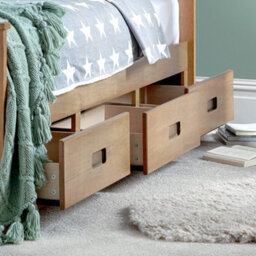 Captain Oak Finish 3 Drawer Wooden Single Storage Bed - thumbnail 4