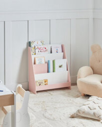 Beliani 4 Tier Bookcase Liloet 70 Cm Pastel Pink - thumbnail 2