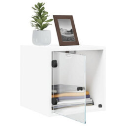 Berkfield Bedside Cabinets With Glass Doors 2 Pcs White 35X37X35 Cm - thumbnail 5