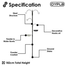 Oypla Wild Bird Decorative Feeding Station With Feeder Tray & Bath - thumbnail 8
