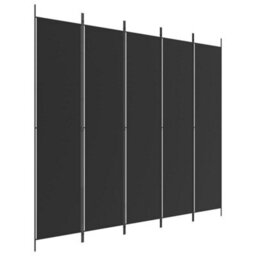Vidaxl 5-Panel Room Divider Black 250X220 Cm Fabric Room Dividers