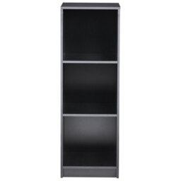 Wyld And Coco 3-Tier Narrow Bookcase Black Matt 40 X 40 X 117 Cm Minimalist - thumbnail 1