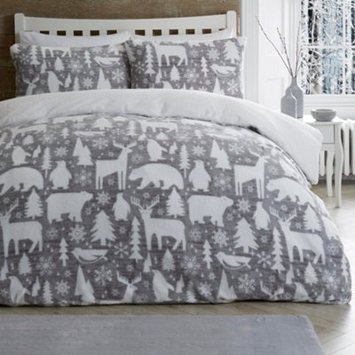 Fusion Arctic Animals Grey Christmas Duvet Cover Set - image 1