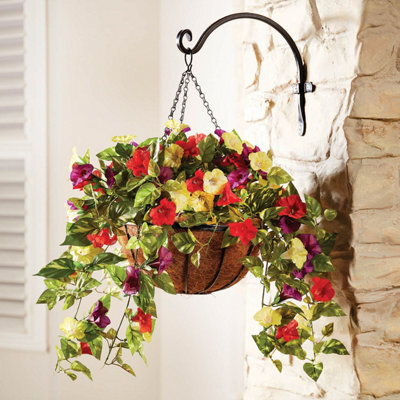 Gainsborough Set Of 3 Vibrant Petunia Trailing Picks, Artificial Hanging Basket Flowers, No-Fade Polyester