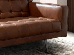 Angel Cerda Chester 3-Seater Sofa In Dark Brown Leather - Modern Elegance - thumbnail 4