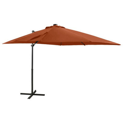 Walplus Cantilever Garden Parasol With Pole And Led Lights Terracotta 250 Cm - image 1