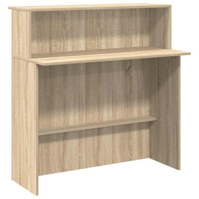 Berkfield Durable Reception Desk Sonoma Oak 100X50X103.5 Cm Engineered Wood