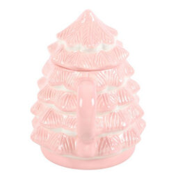 Pink Christmas Tree Mug With Lid - Perfect For Hot Cocoa & Gifts - thumbnail 3