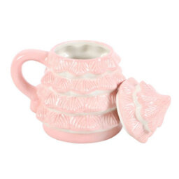 Pink Christmas Tree Mug With Lid - Perfect For Hot Cocoa & Gifts - thumbnail 2
