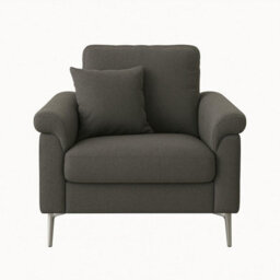 Kosy Koala Modern Grey Sofa 2  1 Seater Set Fabric With Chrome Feet - Comfortable Couch With Cushion For Living Room, Bedroom Or Office - thumbnail 7