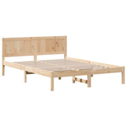 Berkfield Pine Wood Bed Frame 140X200 Natural Pine Wood 140 X 200 Cm - thumbnail 2
