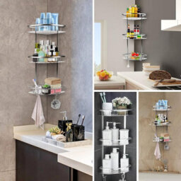 3 Tier Shelf Shower Caddy Tempered Bathroom  Storage Organiser - thumbnail 4
