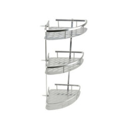 3 Tier Shelf Shower Caddy Tempered Bathroom  Storage Organiser - thumbnail 2