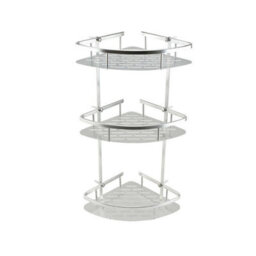 3 Tier Shelf Shower Caddy Tempered Bathroom  Storage Organiser - thumbnail 3