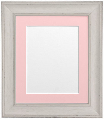 Frames By Post Scandi Pale Grey Frame With Pink Mount For Image Size 16 X 12 Inch - image 1