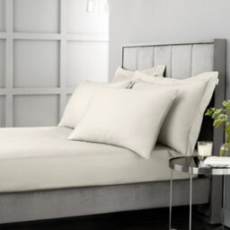 Bianca Fine Linens Bedroom 400 Thread Count Cotton Sateen Flat Sheet Oyster - thumbnail 2