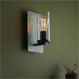 Loops 2 Pack Verdigris Bronze Dimmable Wall Light - Clear Round Glass Shade - 10W Led E27 - thumbnail 3