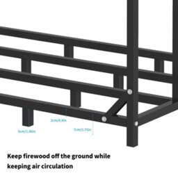 "Fativo 70"" Large Heavy Duty Outdoor Metal Log Store Stack Holder Wood Firewood Rack Garden Storage Shed" - thumbnail 4