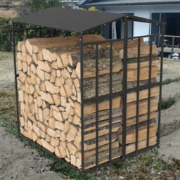 "Fativo 70"" Large Heavy Duty Outdoor Metal Log Store Stack Holder Wood Firewood Rack Garden Storage Shed" - thumbnail 7