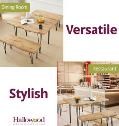 Hallowood Furniture Cullompton Large Dining Table (120Cm) With 2 Benches (110Cm) - thumbnail 6