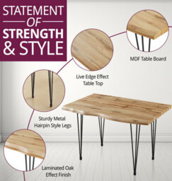 Hallowood Furniture Cullompton Large Dining Table (120Cm) With 2 Benches (110Cm) - thumbnail 4
